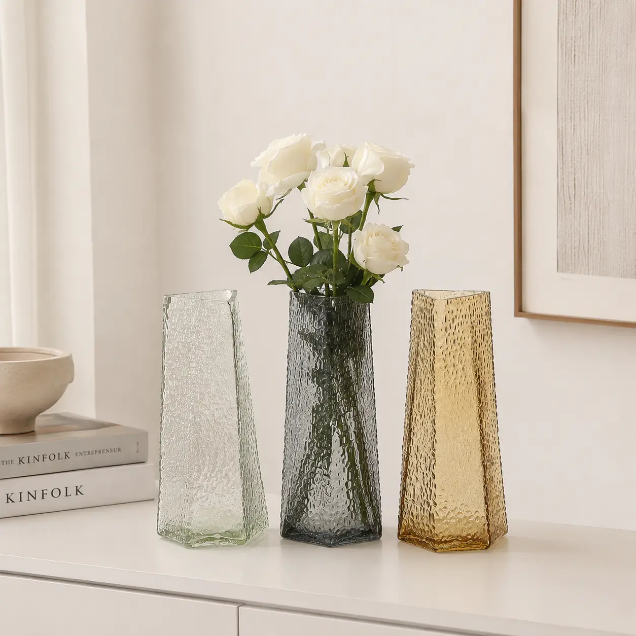Glass Vase-Fluted - Image 3